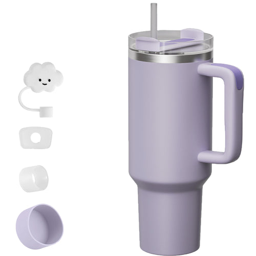 💜 40 oz Stainless Steel Insulated Tumbler – Leak-Proof Travel Cup