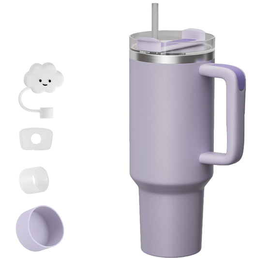 💜 40 oz Stainless Steel Insulated Tumbler – Leak-Proof Travel Cup