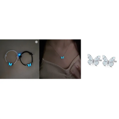 Glow-in-the-Dark Butterfly Jewelry Set
