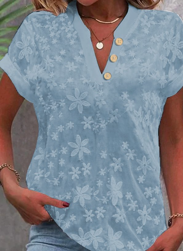 Ellen Floral Print Short Sleeve Blouse (Single Item)