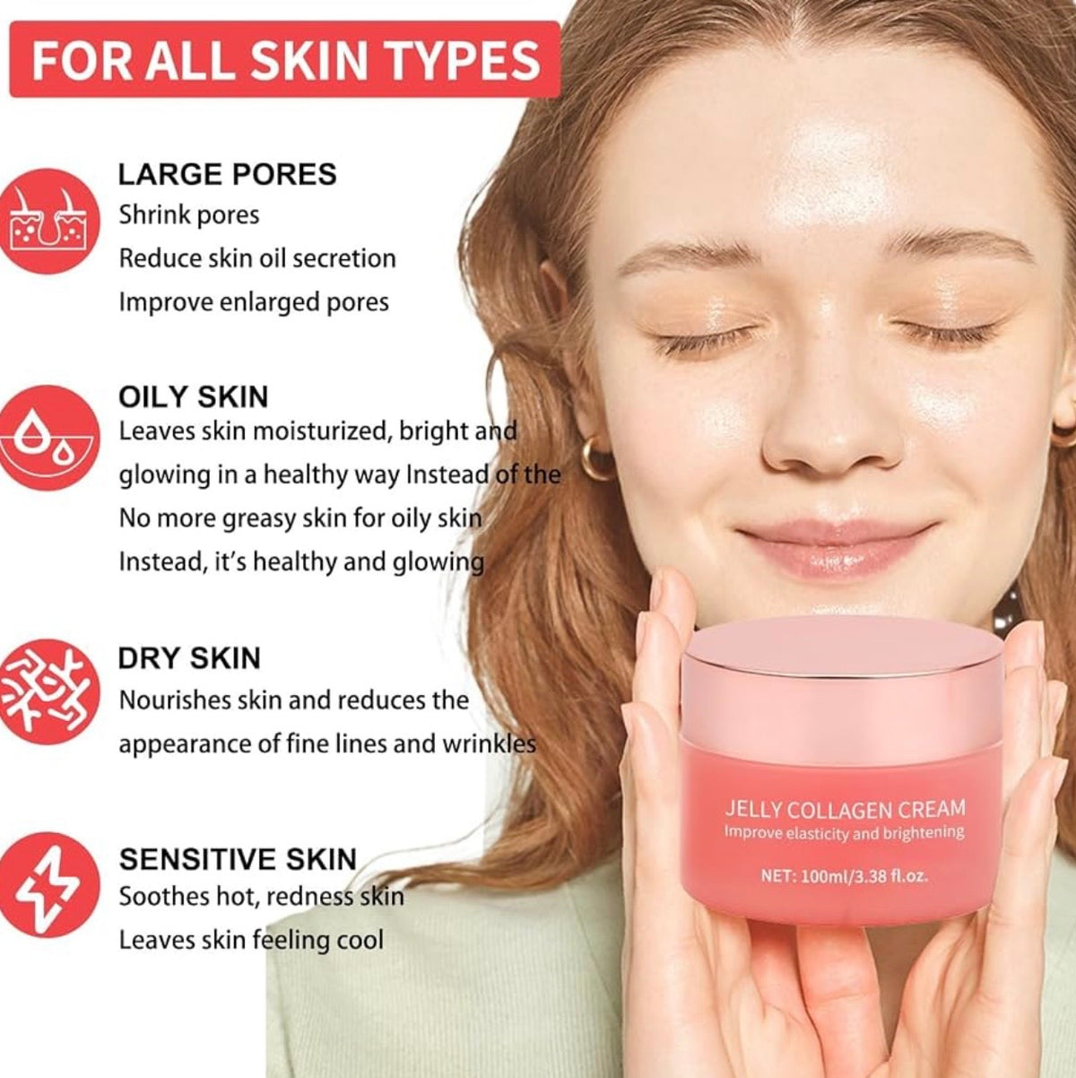 ✨ Crema Facial de Colágeno KOEC – Hidratación y Efecto Piel Radiante