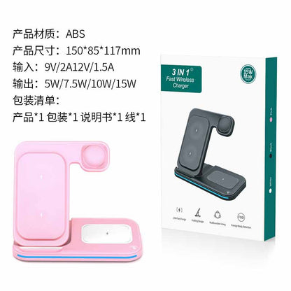 3-in-1 Wireless Charger with Foldable Stand for Apple