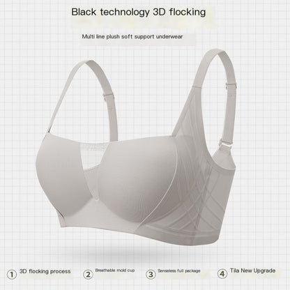 3D Velvet Thin Jelly Bra with Soft Support for Women