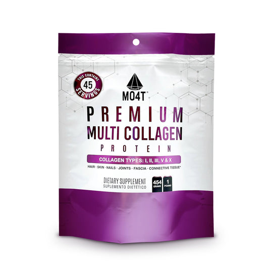 MOMOF4TRANSFORM MO4T Hydrolyzed Multi Collagen Powder -Collagen Protein- Collagen Peptides-Type 123510 -Sugar-Free (1 Pound) Hair Skin Nail & Joint Support Supplement Paleo & Keto Non-GMO
