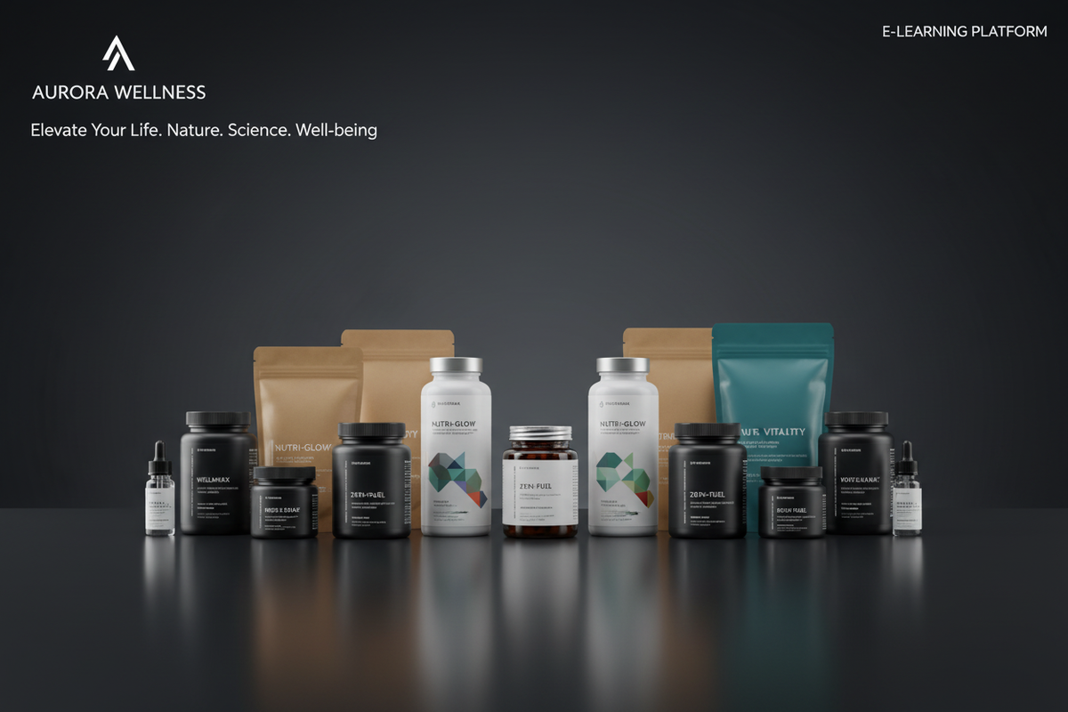 Fondo tienda productos nutritivos premium